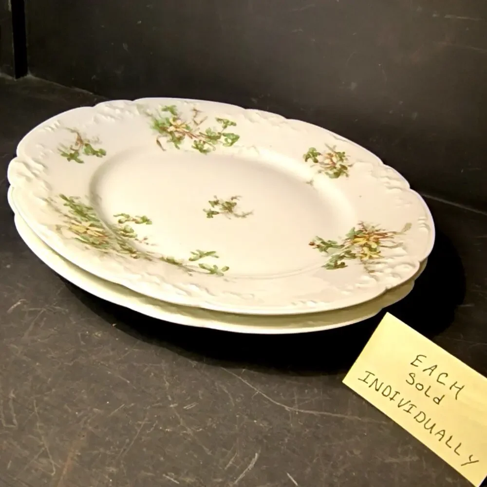 1905.  Salad Dessert Plate A. Lanternier Limoges France  Yellow Wild Flowers
